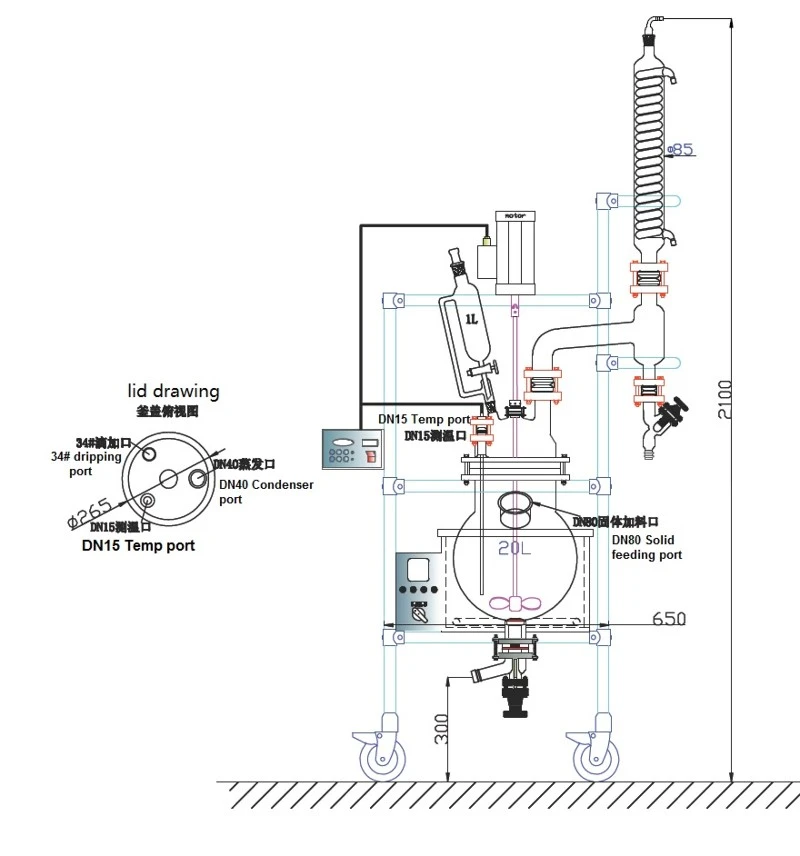 Single layer glass reactor Single layer glass reactor